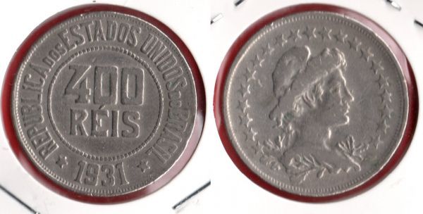 V119-1 - 400 Réis 1931 - Tiragem 1.430.500 - Ótima