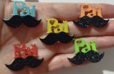 Pai Bigode Colorido (60 Adesivos)