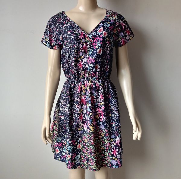 VESTIDO FLORES MANGA CURTA OPÇÃO