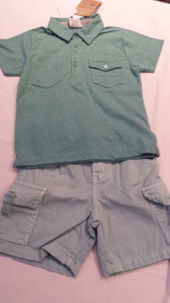 Conjunto camisa gola polo e bermuda UP Baby 4 anos