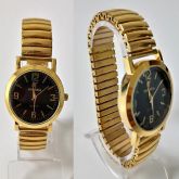 RELÓGIO POTENZIA DOURADO COM FUNDO PRETO