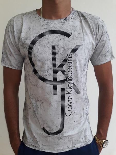 T-shirt Lavada Clavin Klein (Cinza Claro). Ref: TS10