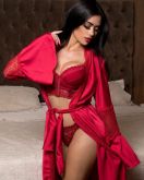 ROBE LONGO EM CETIM TOQUE DE SEDA E RENDA