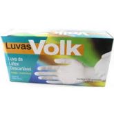Luvas Látex Volk Descartável Natural com Amido Tam G Caixa com 100 unidades