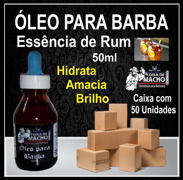 Óleo para barba de rum 50ml 50 unidades