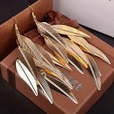 venda quente barrocas Salix vintage brincos de liga de folha (de ouro, prata) (1 par) #02597314