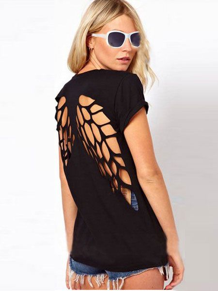Blusa com corte de asas de anjo