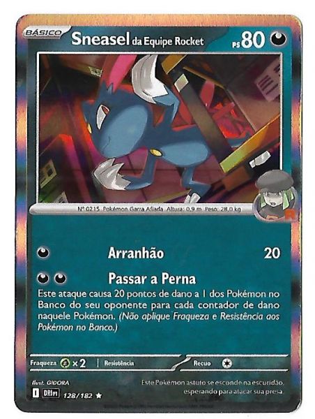 Pokemon Sneasel da Equipe Rocket Holofoil Escarlate e Violeta Rivais Predestinados