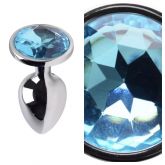 PLUG ANAL AÇO BRILHANTE COR AZUL TAMANHO P