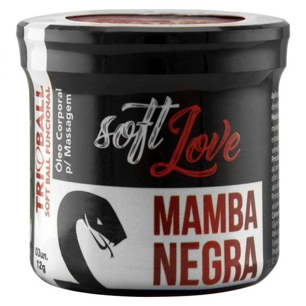 SOFT BALL TRIBALL MAMBA NEGRA 03 UNIDADES SOFT LOVE
