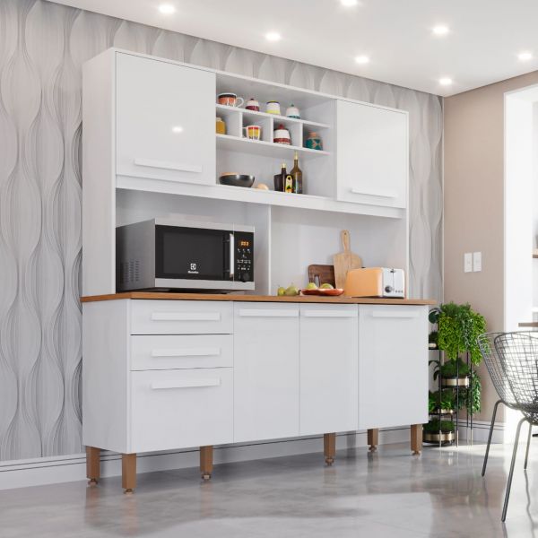 Kit Cozinha Lara.Lunna 6P2G Branco Neve Imop