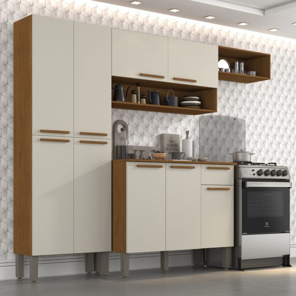 15203.15204.Cozinha Madri 9P1G Completa Cinamomo.Off White Salleto