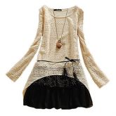 Vestido Feminino Esporte de Mangas Longas - Tamanhos Grandes #00947037