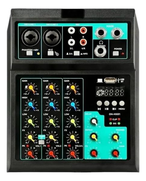 Mesa De Som 4 Canais Mixer Bluetooth Com Efeito 127/220v