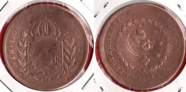 C607 - 40 Réis com carimbo de 20 - 1826R