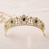 Coroa Tiara Noiva Strass verde vermelha