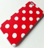 CASE VERMELHA BOLINHAS BRANCAS PARA IPHONE 5 E 5S