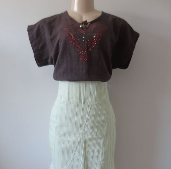 Blusa bata tecido texturizado