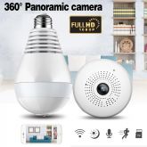 960 1080 P IP Sem Fio Da Câmera de 360 graus Lâmpada Lâmpada FishEye Panorâmica Câmera 1.3MP P2P Wi-