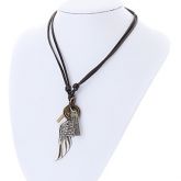 asa lureme®unisex colar de pingente de cruz de couro com cabo ajustável #00813794