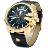 Curren 8176 Men Quartz Watch  - BLACK + GLODEN