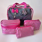 NECESSAIRE FEMININA KIT COM 4 PEÇAS