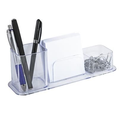 Porta Canetas / Clips e Lembrete Triplo Cristal - Dello
