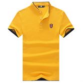 moda stand-up colar dos homens polo de manga curta #03002224