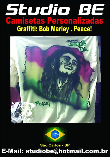 Camiseta com desenho do Bob Marley