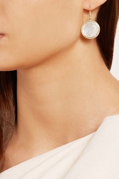 IPPOLITA Lollipop 18-karat gold, mother-of-pearl and diamond earrings