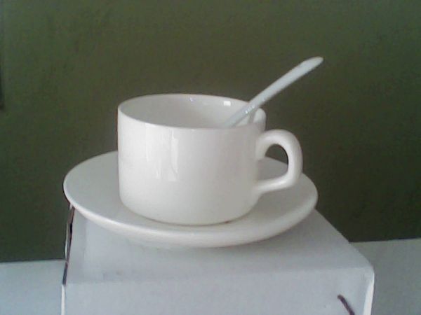 Xicara c/pires e colher porcelanato estampa a escolha do cliente