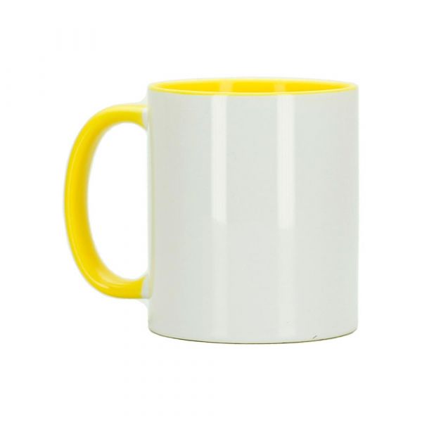 Caneca color 325 ml interior e alça amarelo