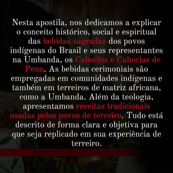 APOSTILA ALUWÁ - BEBIDAS SAGRADAS DOS CABOCLOS