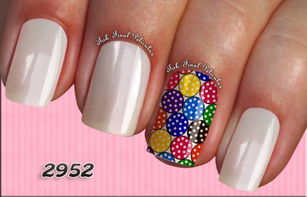 Películas e Adesivos para Unhas Mod. Retalhos com Poá Cód. 2952