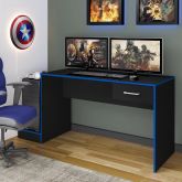 Escrivaninha Gamer Preto.Azul Artely