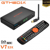 GTMEDIA V7 HD Receptor de satélite com 2 anos de canais Claro Tv