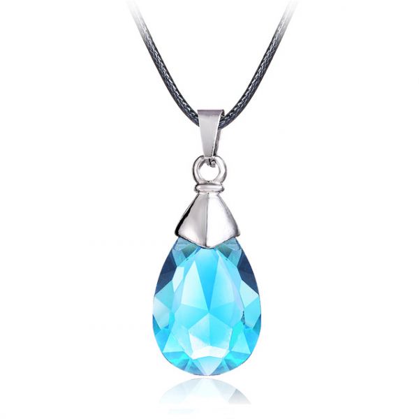 Colar Com Pingente Pedra de Cristal Azul - AC0037