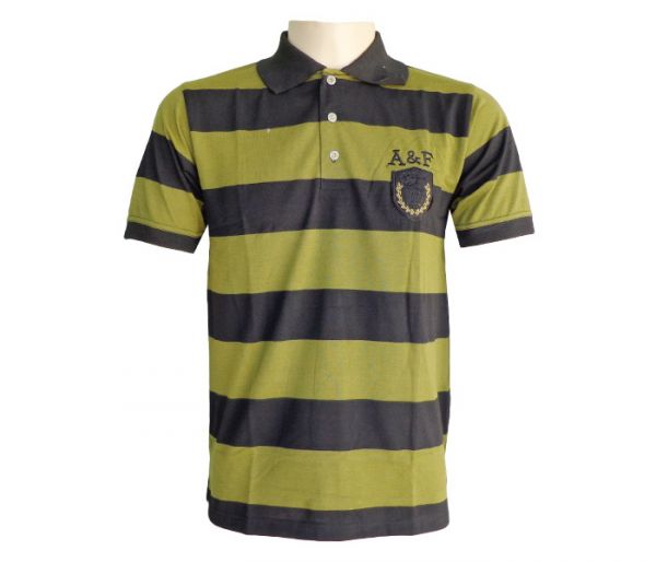Camisa Polo Abercrombie & Fitch Preta e Verde