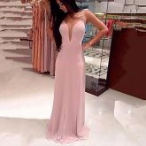sexy cinta backless profunda v pescoço rosa vestido maxi formal entre mulheres #02891034