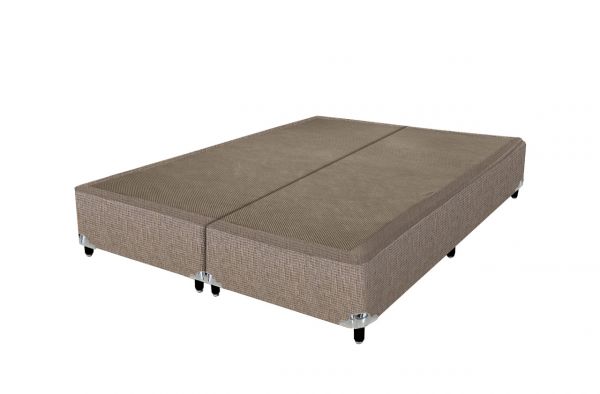 Base King Bipartida 2x 96x203x38 Suede Marrom SR Movelaria