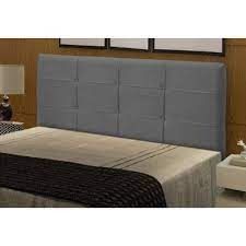 Cabeceira Casal London 140 Veludo Suede Cinza SR Cabec