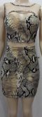 Vestido animal print detalhe frente e costas. Cod 0003