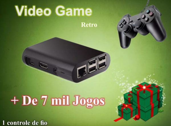 Video game retro raspberry pi3 com recalbox 32gb +1 controle