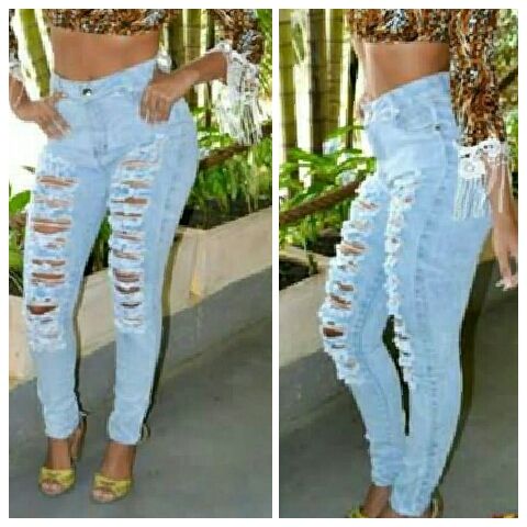 Calça Cintura Alta Destroyed