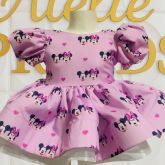 Vestido Minnie Rosa Luxo