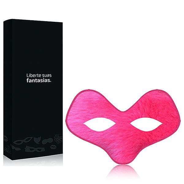 Máscara em Pelúcia Rosa Gatinho Unissex