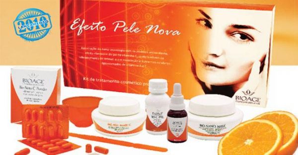 revitalização facial com vitamina c Bioage +Bio Nano C powder clareador