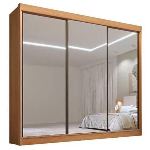 Roupeiro Dubai 3P com Espelhos Cinamomo D Doro