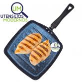 353023 Frigideira Grill Bistequeira Colore Antiaderente 24cm Azul Alegrete