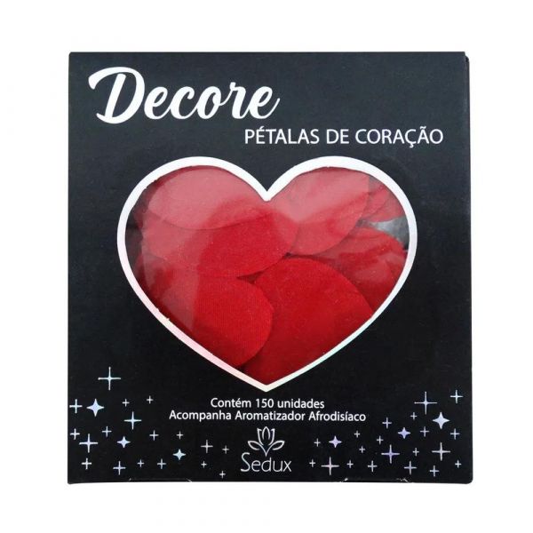 PÉTALAS DE CORAÇÃO DECORE EM CETIM COM AROMATIZADOR AFRODISÍACO 150 UNIDADES SEDUX